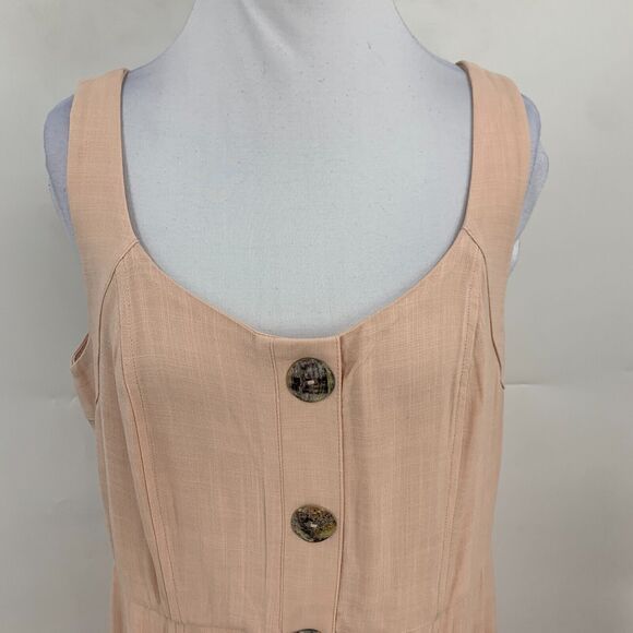 C EST 1946 Dress Womens 12 Pink Big Buttons Pockets Secret Escape Midi Flowy - Picture 3 of 13